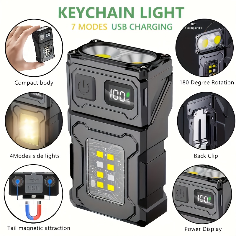 Outdoor Camping Glamping - Mini Rechargeable LED Pocket Flashlight Portable