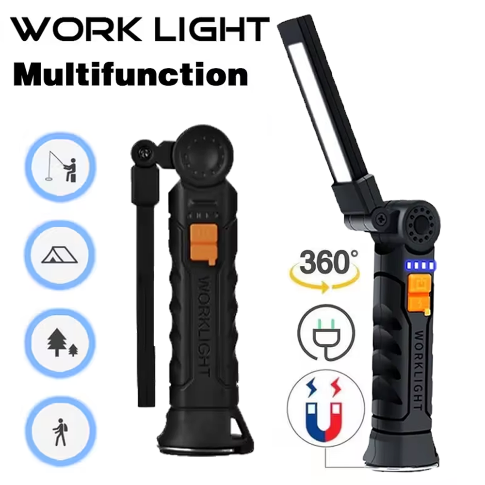 Outdoor Camping Glamping - Portable COB LED Flashlight USB Rechargeable