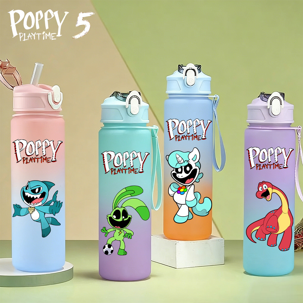 Outdoor Camping Movies - 750ml Poppy Playtime Straw Bottle Camping