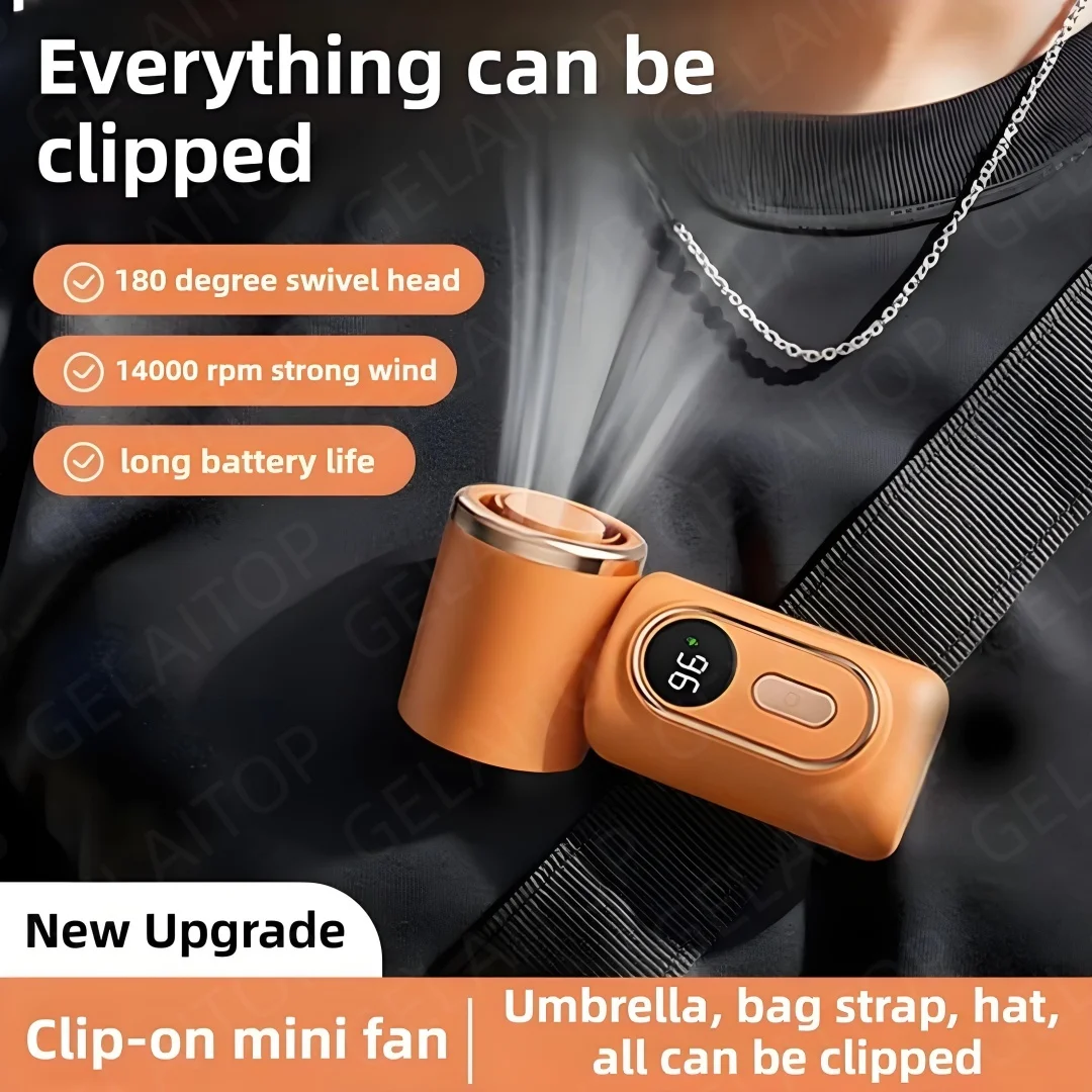 Outdoor Camping Umbrella - Mini Portable Handheld Fan with Clip