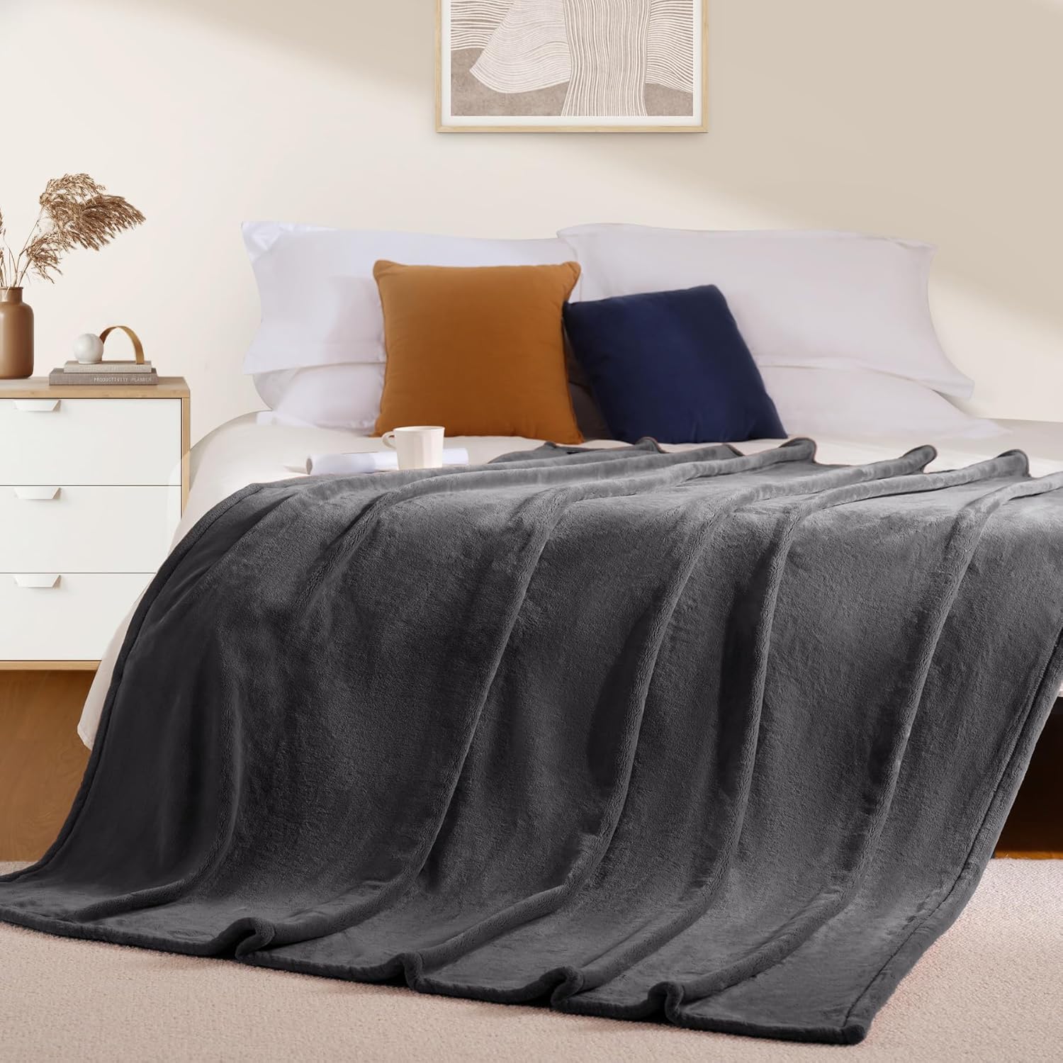Fleece Blanket Grey Lightweigh - Outdoor Camping Movies review and price