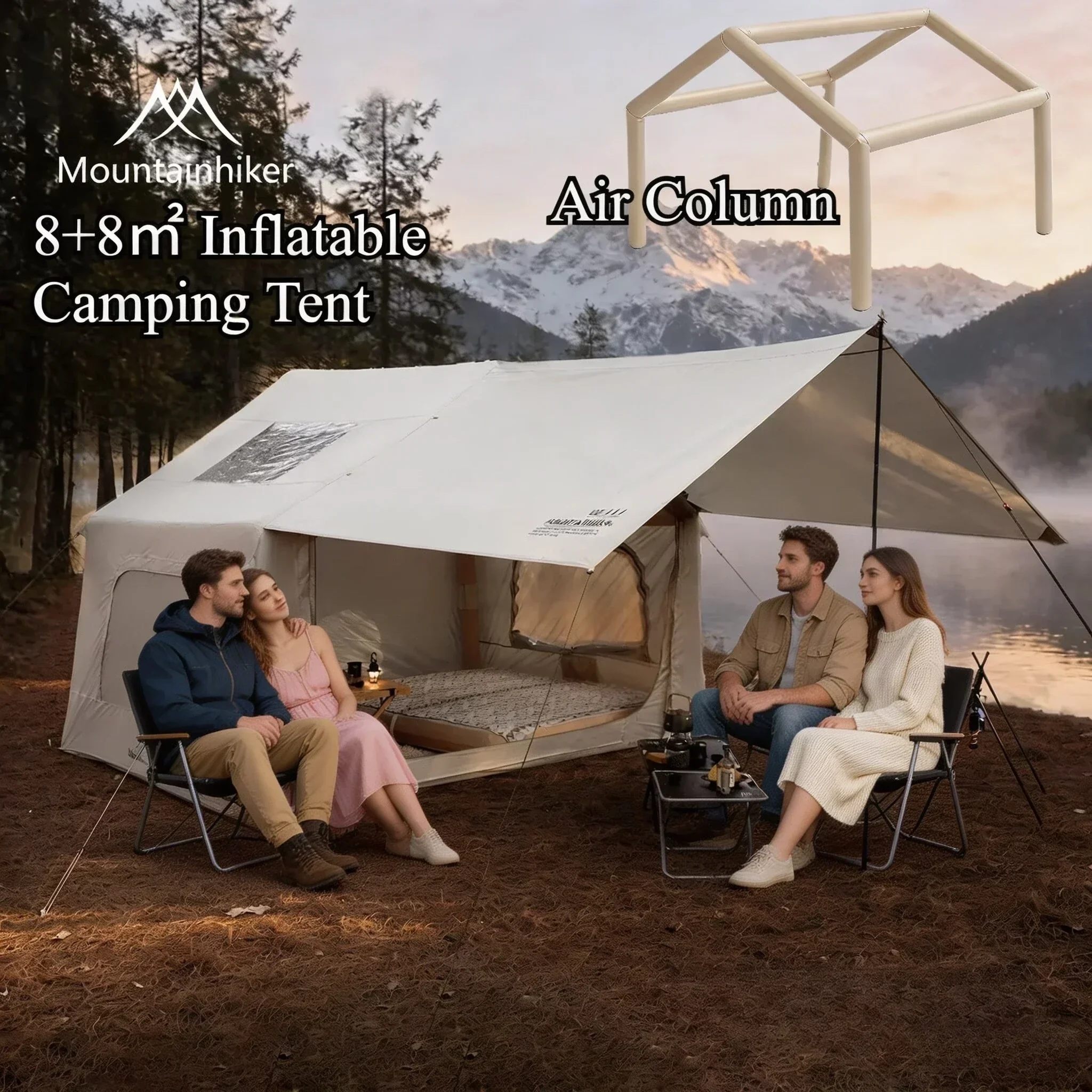 8+8㎡ MOUNTAINHIKER Inflatable  - Outdoor Camping House review and price
