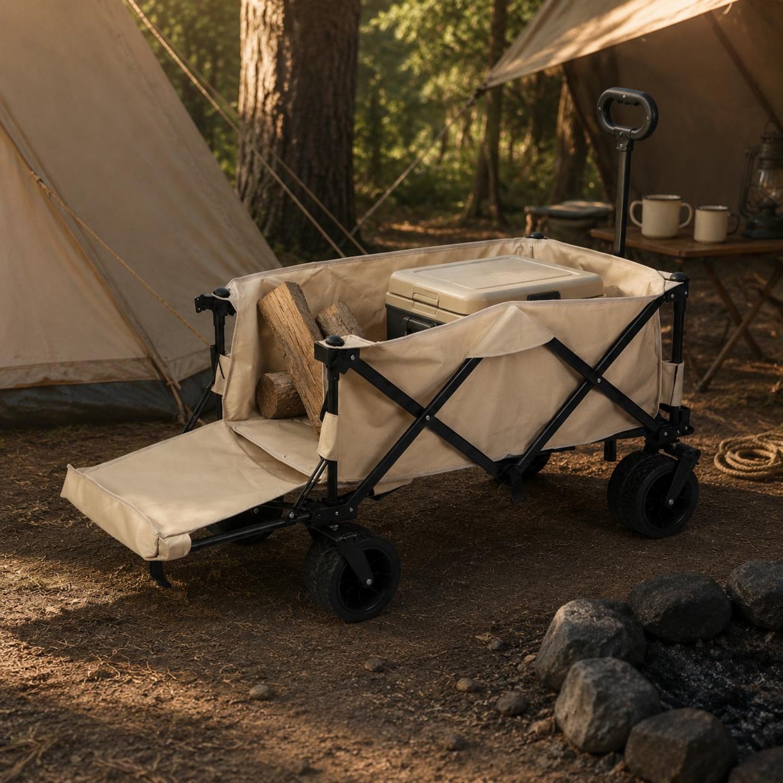 Wagon Table Vehicle Large Capa - Outdoor Camping Vehicle Wagon review and price